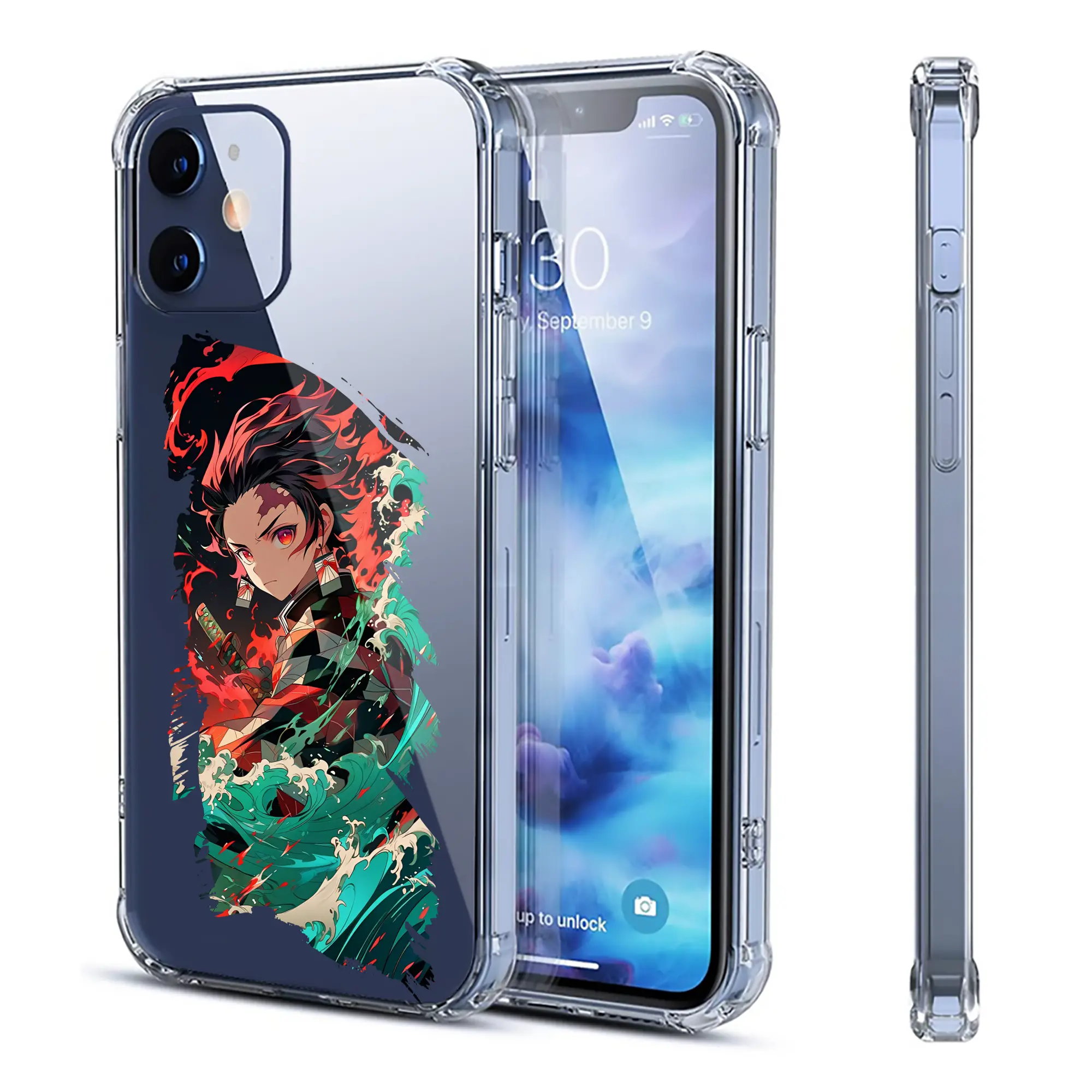 鬼滅の刃 グッズ,竈門 炭治郎 - IPhone 12シリーズ対応 ・ 透明スマホケース ・ クリアソフトケース ・ TPU素材 ・ 耐衝撃 ・ 高密着 ・ 防汚 防指紋 ・ 簡単着脱